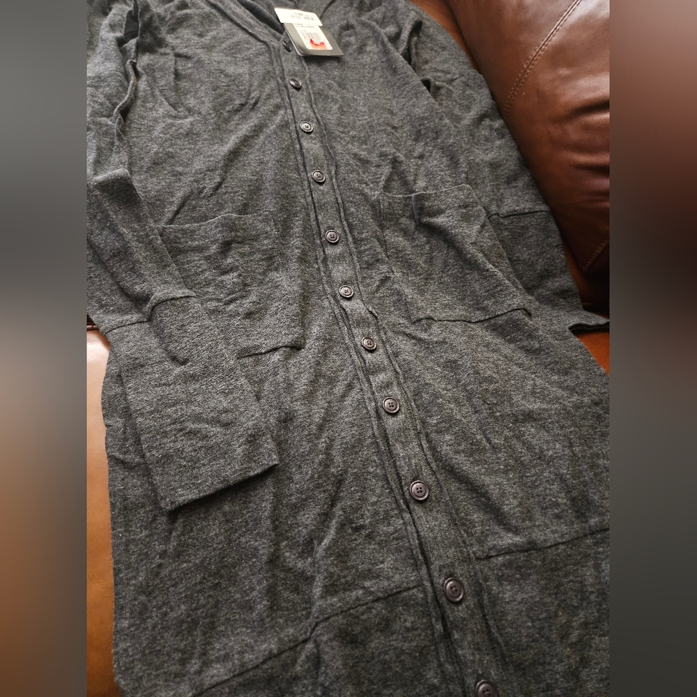NWT Y-3 Yohji Yamamoto Longline Hooded Cardigan Gray S - Picture 3 of 7